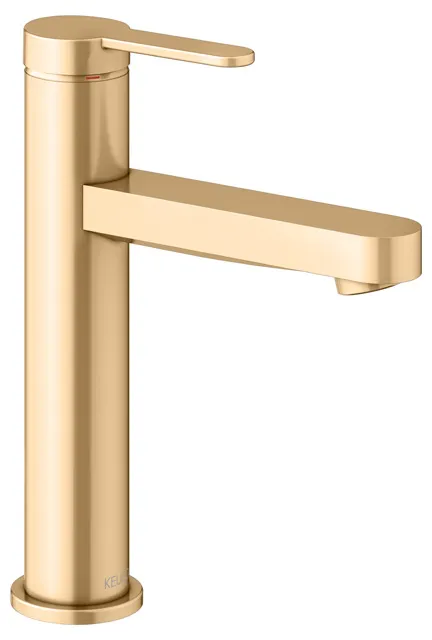 IXMO Einhebel-Waschtischmischer 130 IXMO Flat, Rosette rund Messing geb.