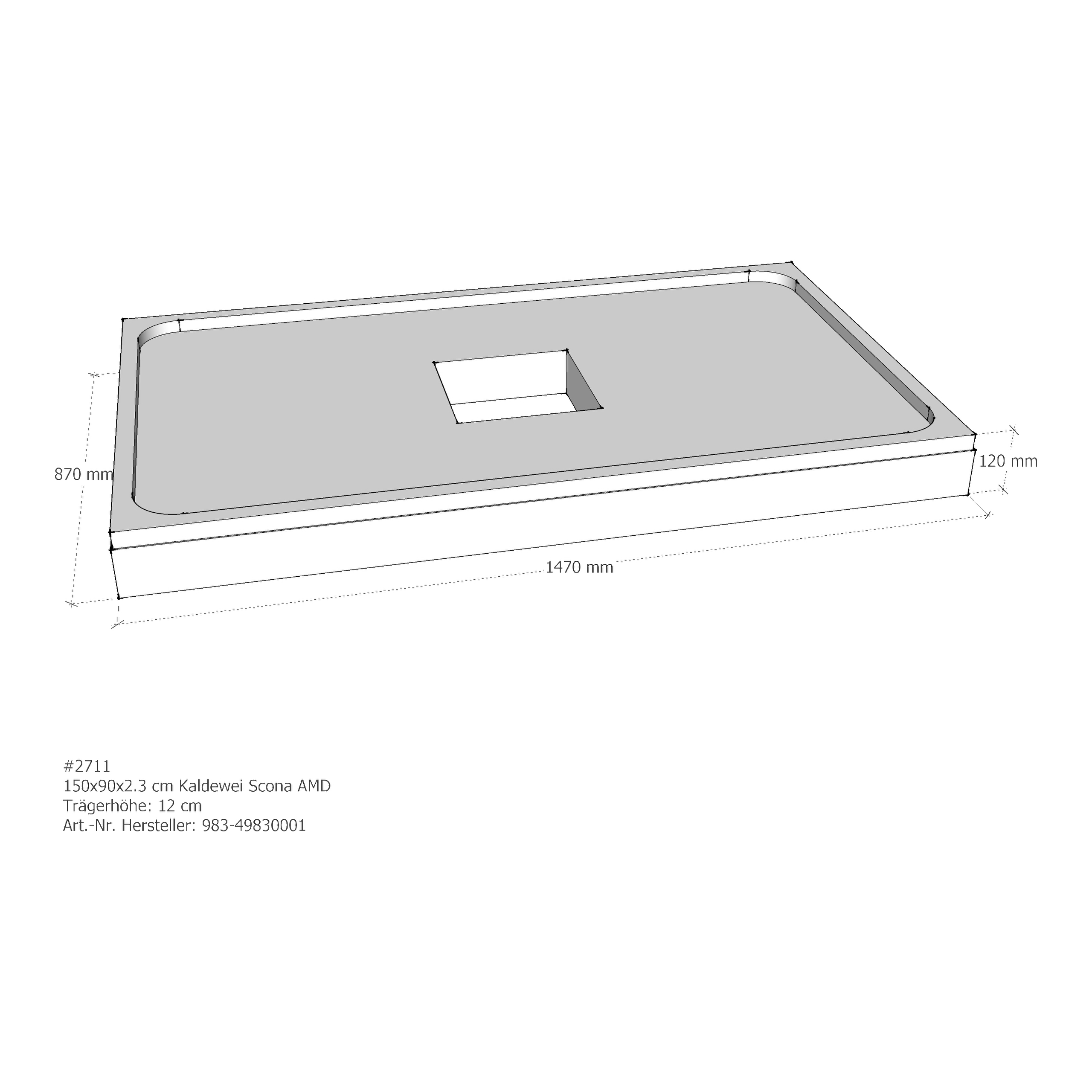 Duschwannenträger für Kaldewei Scona 150 × 90 × 2,3 cm Duschwannenträger für Kaldewei Scona 150 × 90 × 2,3 cm