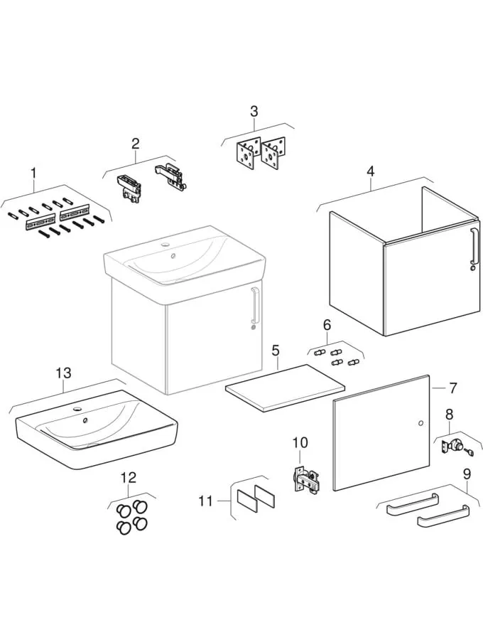 Geberit Waschtischunterschrank „Bambini“ 59,5 × 56,3 × 48,3 cm Geberit Waschtischunterschrank „Bambini“ 59,5 × 56,3 × 48,3 cm