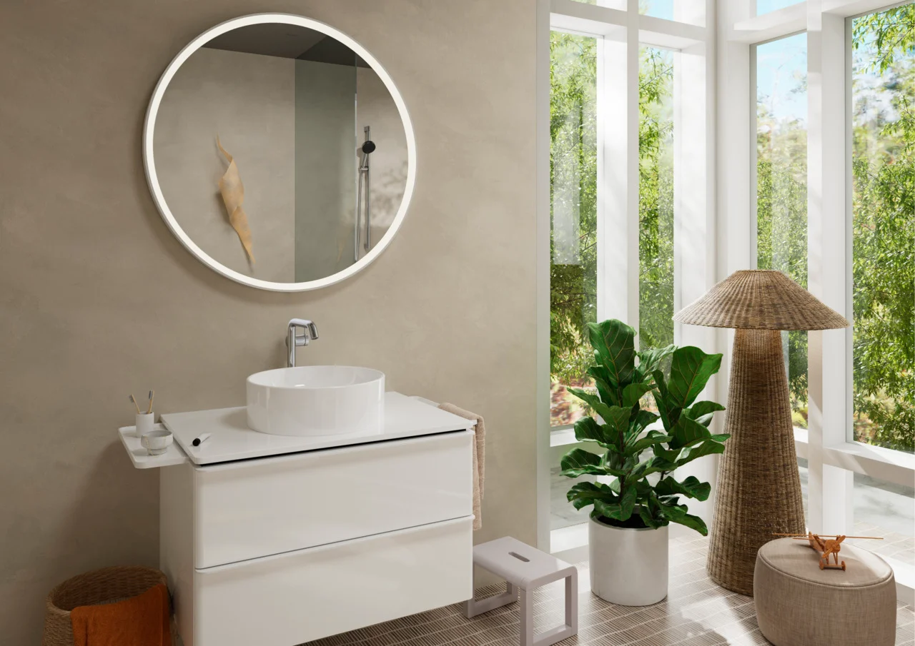 Hansgrohe Aufsatzwaschtisch Xuniva S, weiß, 400x400 mm, glänzend, ohne Hahnloch und Überlauf