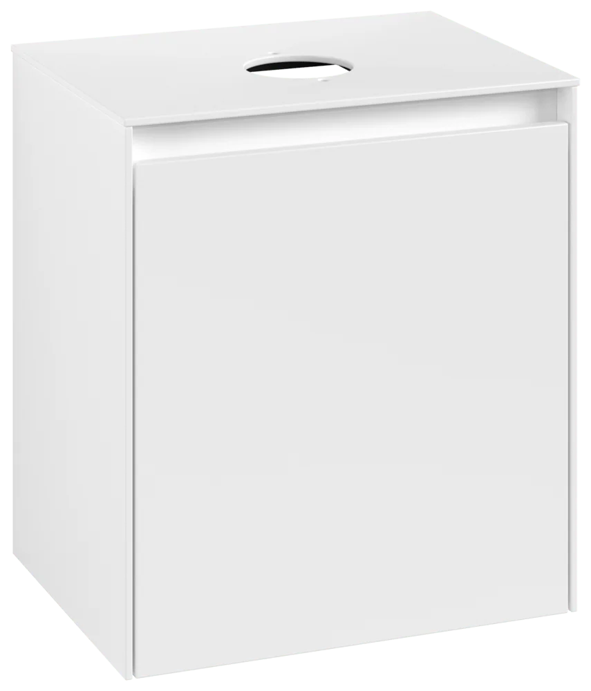 Villeroy & Boch Waschbeckenunterschrank Collaro C14800, Eckig White Matt, 500x380 mm, Höhe 548 mm, mit SoftClosing, 1 Tür, Fachboden Villeroy & Boch Waschbeckenunterschrank Collaro C14800, Eckig White Matt, 500x380 mm, Höhe 548 mm, mit SoftClosing, 1 Tür, Fachboden