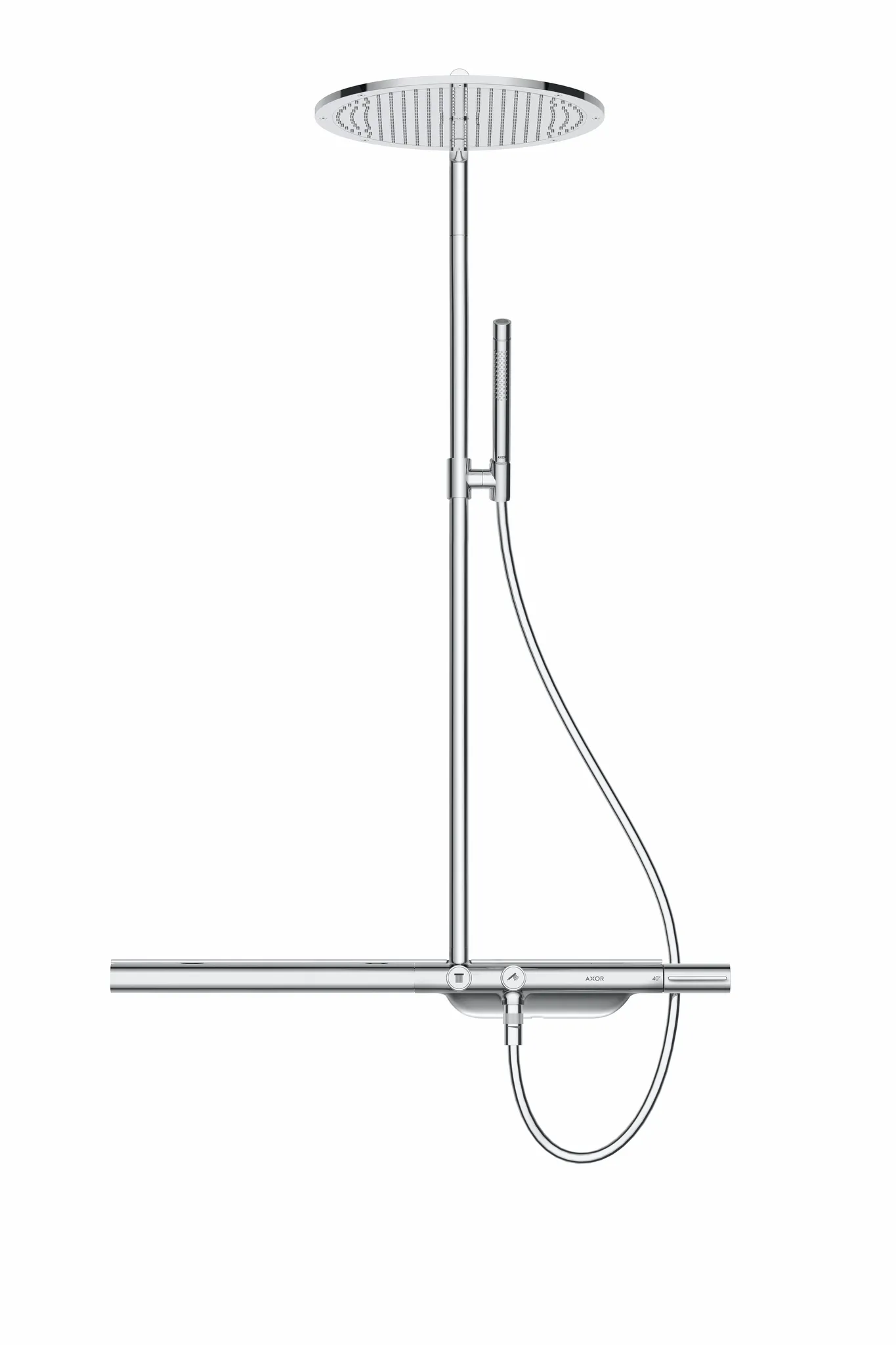 Hansgrohe AXOR ShowerSolutions Showerpipe mit Thermostat 800 und Kopfbrause 350 1jet, Chrom Hansgrohe AXOR ShowerSolutions Showerpipe mit Thermostat 800 und Kopfbrause 350 1jet, Chrom