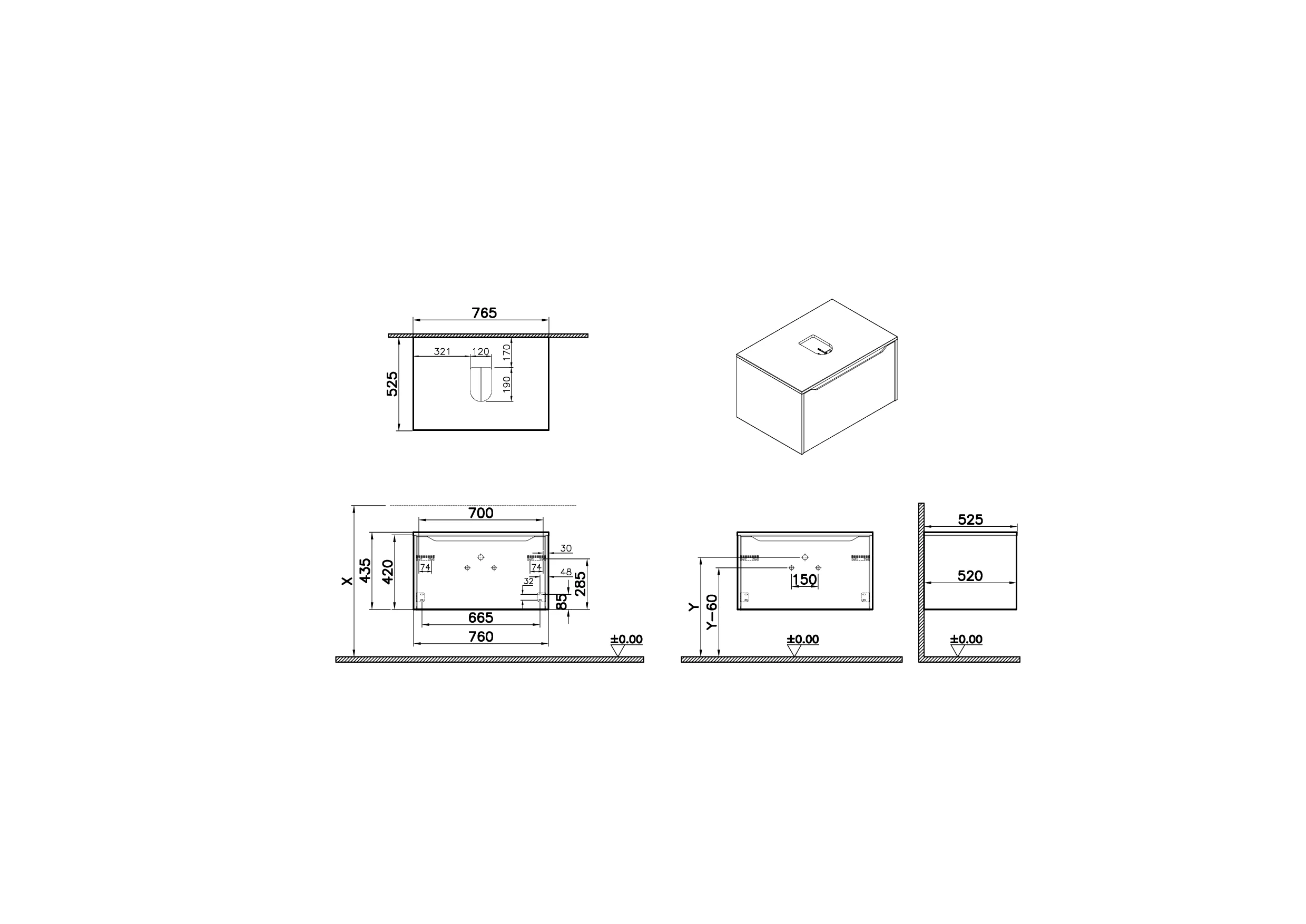 New Integra Square Waschtischunterschrank (Aufsatzwaschtisch) mit 1 Vollauszug 76 x 52 x 43 cm (BxTxH) Hellgrau Matt New Integra Square Waschtischunterschrank (Aufsatzwaschtisch) mit 1 Vollauszug 76 x 52 x 43 cm (BxTxH) Hellgrau Matt