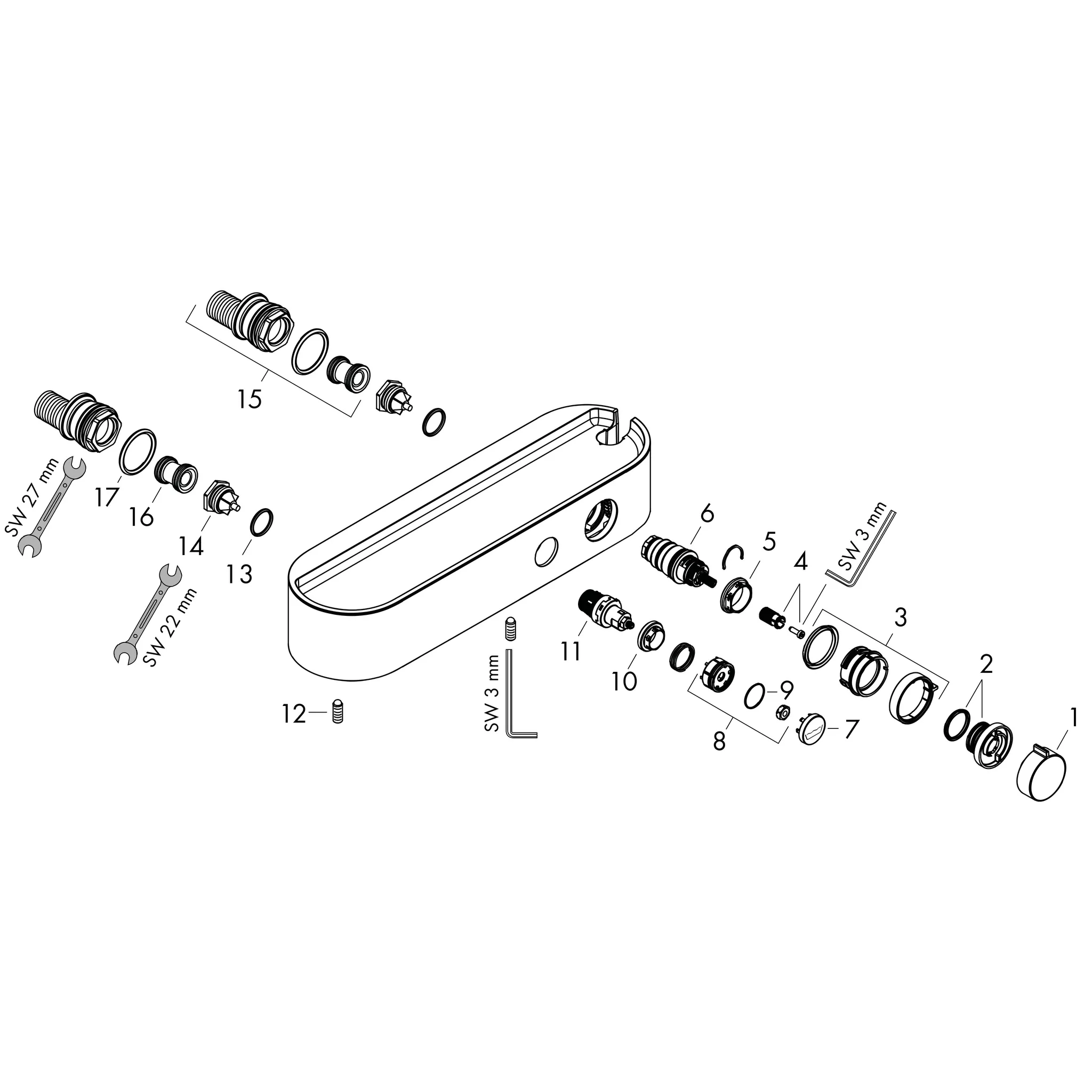 Thermostat ShowerTablet Select 400 Brause Aufputz DN15 chrom Thermostat ShowerTablet Select 400 Brause Aufputz DN15 chrom
