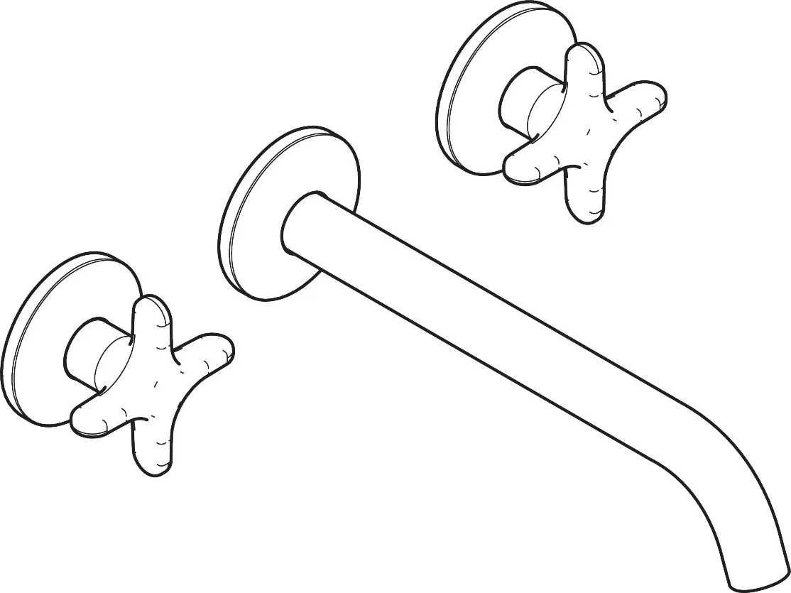 AXOR One 3-Loch Wannenarmatur Unterputz für Wandmontage mit Kreuzgriffen, Chrom AXOR One 3-Loch Wannenarmatur Unterputz für Wandmontage mit Kreuzgriffen, Chrom
