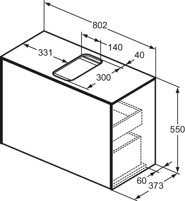 Ideal Standard Waschtischunterschrank „Conca“ 80,2 × 55 × 37,3 cm Anthrazit matt lackiert