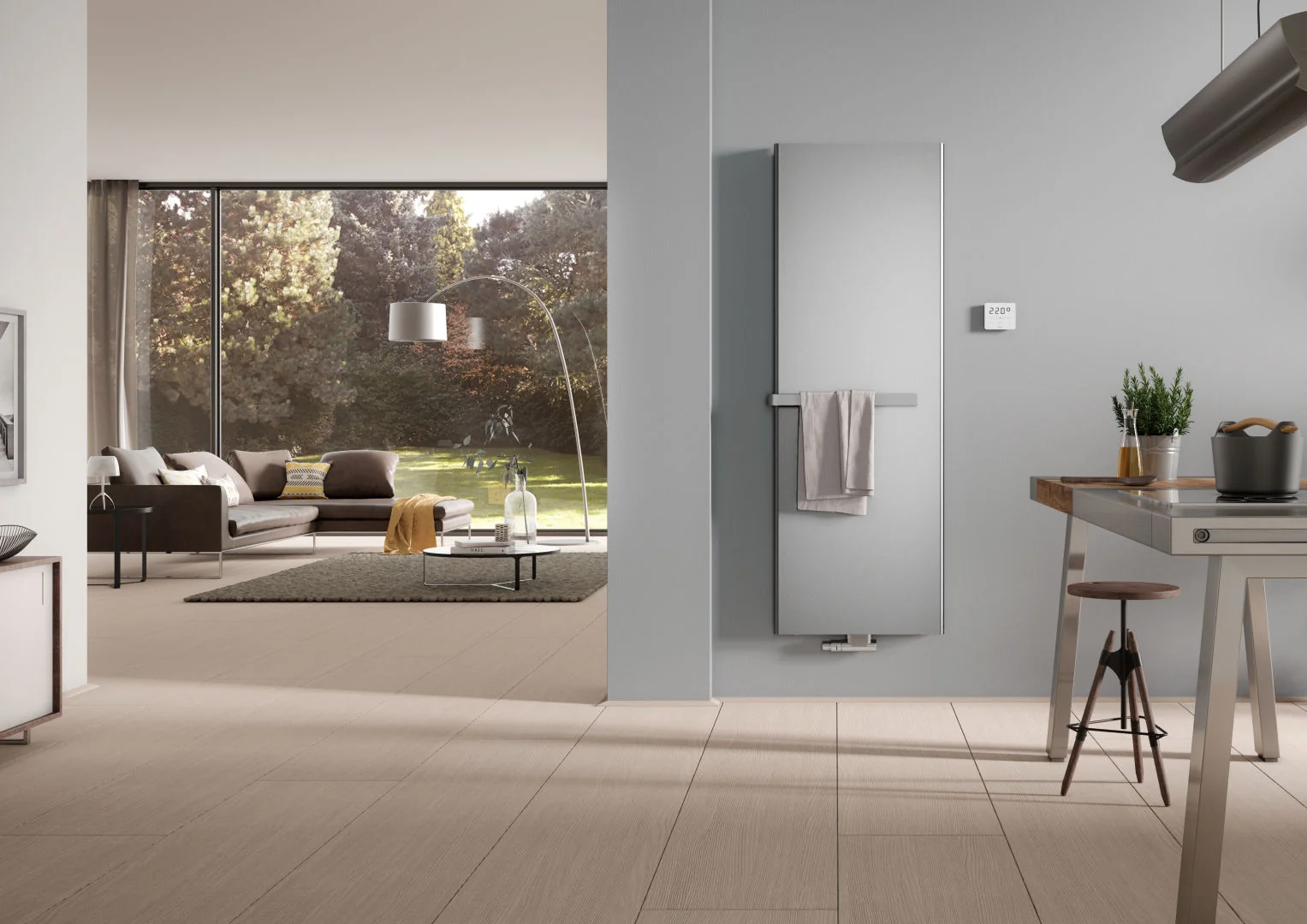 Kermi Pateo Bad- und Wohnheizkörper Elektrozusatzbetrieb, 1525x500x68 mm, weiß RAL 9016 seidenglanz, links/rechts