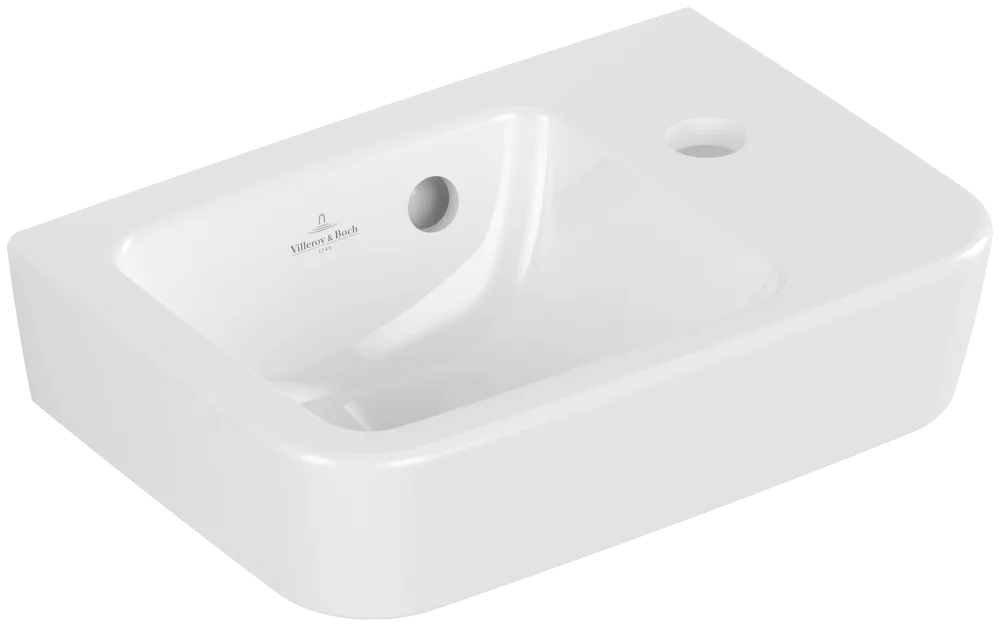 Villeroy & Boch Handwaschbecken O.novo Compact, Eckig, Weiß Alpin, 360x250x145 mm, 1-Loch Armatur Villeroy & Boch Handwaschbecken O.novo Compact, Eckig, Weiß Alpin, 360x250x145 mm, 1-Loch Armatur