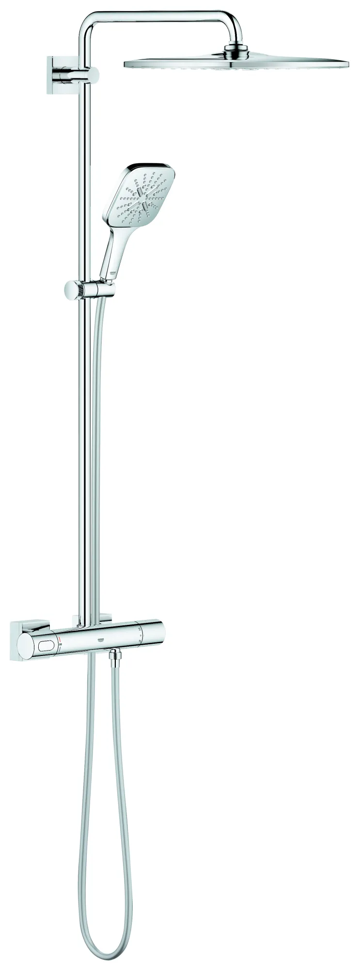 Duschsystem Rainshower SmartActive 310 26652, mit Thermostatbatterie, Wandmontage, Kopfbrause Cube, Handbrause Cube 26582000, chrom Duschsystem Rainshower SmartActive 310 26652, mit Thermostatbatterie, Wandmontage, Kopfbrause Cube, Handbrause Cube 26582000, chrom