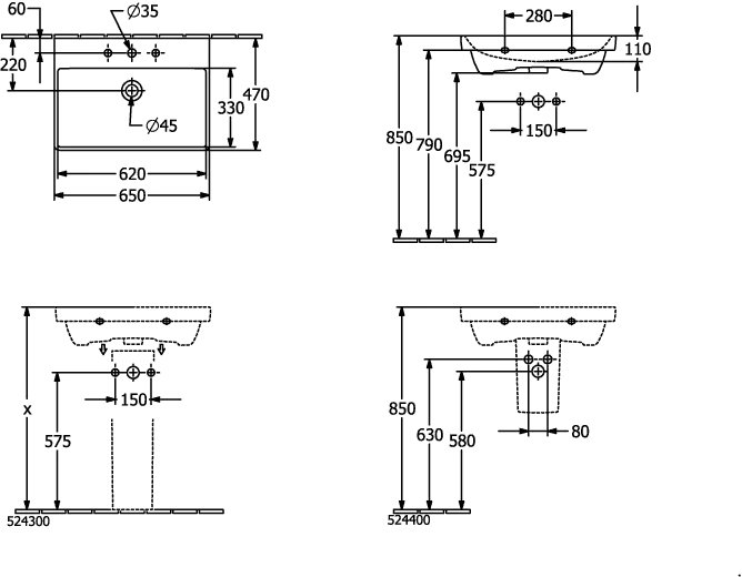 Halbsäule „Subway 2.0“ 31,5 × 29 × 20 cm in Weiß Alpin