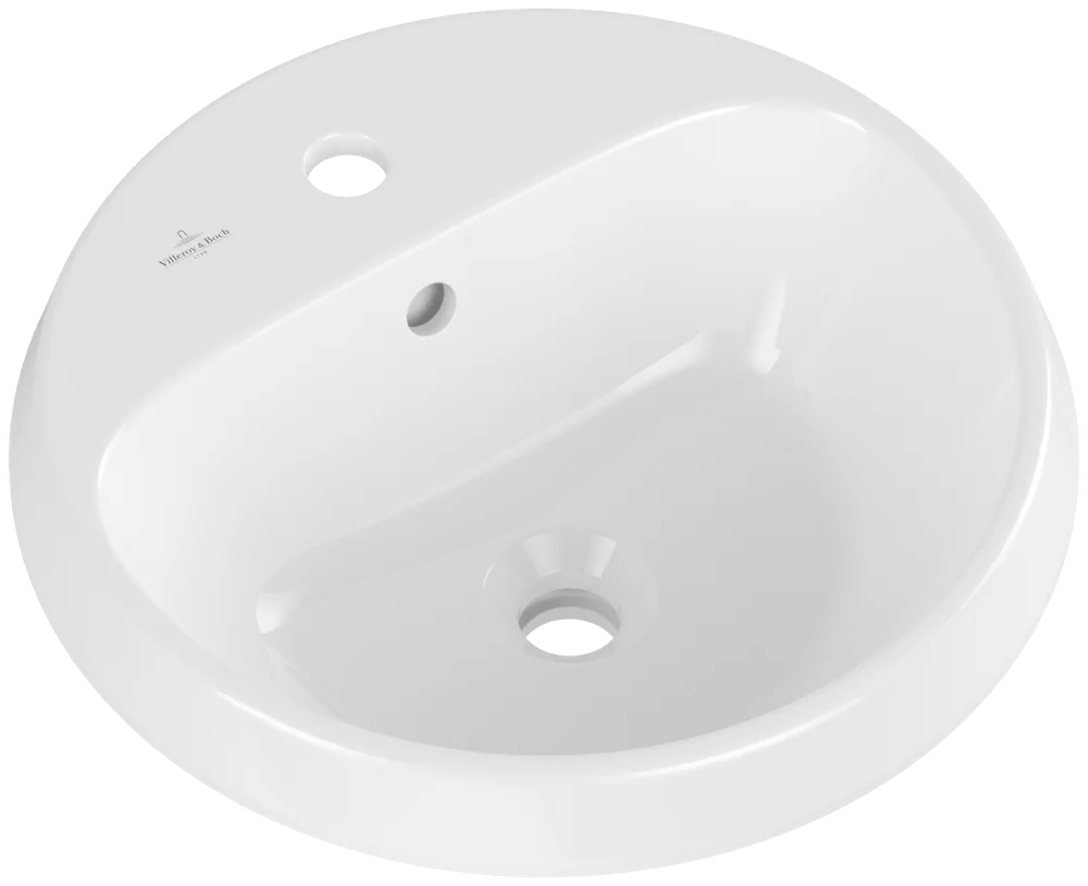 Villeroy & Boch Einbauwaschbecken Architectura 5A6546, weiß Alpin, 450x450x170 mm, rund, glänzend, 1-Loch-Armatur Villeroy & Boch Einbauwaschbecken Architectura 5A6546, weiß Alpin, 450x450x170 mm, rund, glänzend, 1-Loch-Armatur