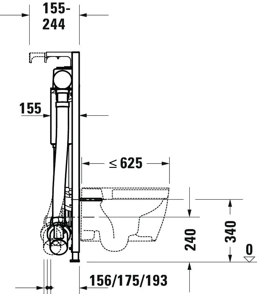 Duravit Vorwand-/Einbauelement für Toilette Installationselement Trockenbau für WC „DuraSystemInstallationselemente“ 114,8 × 50 cm in