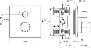 Einhand-Wannenarmatur „CerathermC100“ in Chrom