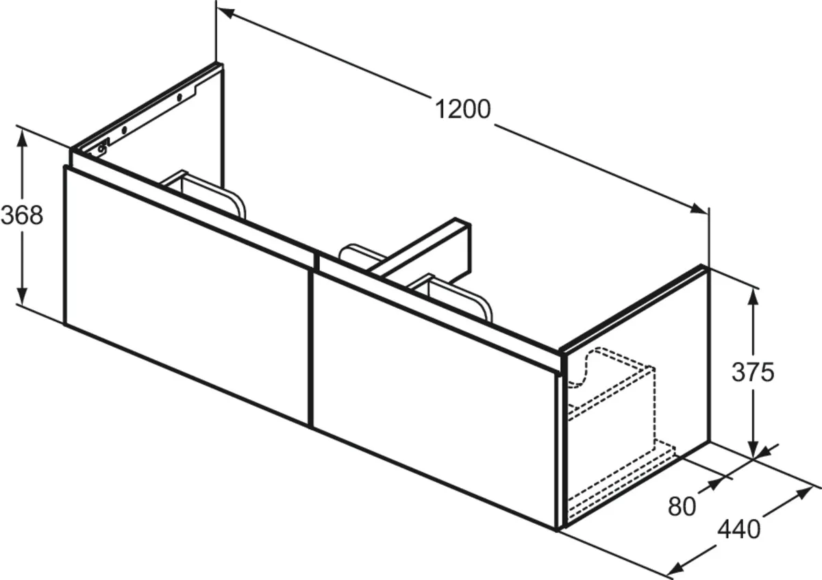 Ideal Standard Waschtischunterschrank „Finesse“ 120 × 37,5 × 44 cm Weiß matt lackiert Ideal Standard Waschtischunterschrank „Finesse“ 120 × 37,5 × 44 cm Weiß matt lackiert