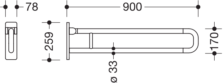 HEWI Stützklappgriff „Serie 801“