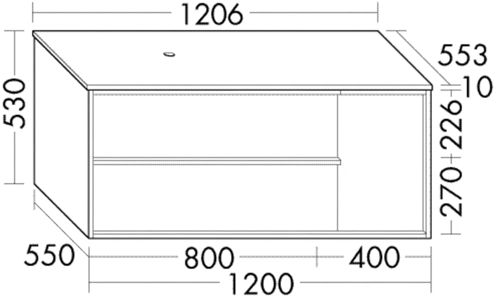 Burgbad Waschtischunterschrank Uomo inkl. Konsolenplatte, 1206 mm breit, 530 mm hoch, 553 mm tief Burgbad Waschtischunterschrank Uomo inkl. Konsolenplatte, 1206 mm breit, 530 mm hoch, 553 mm tief