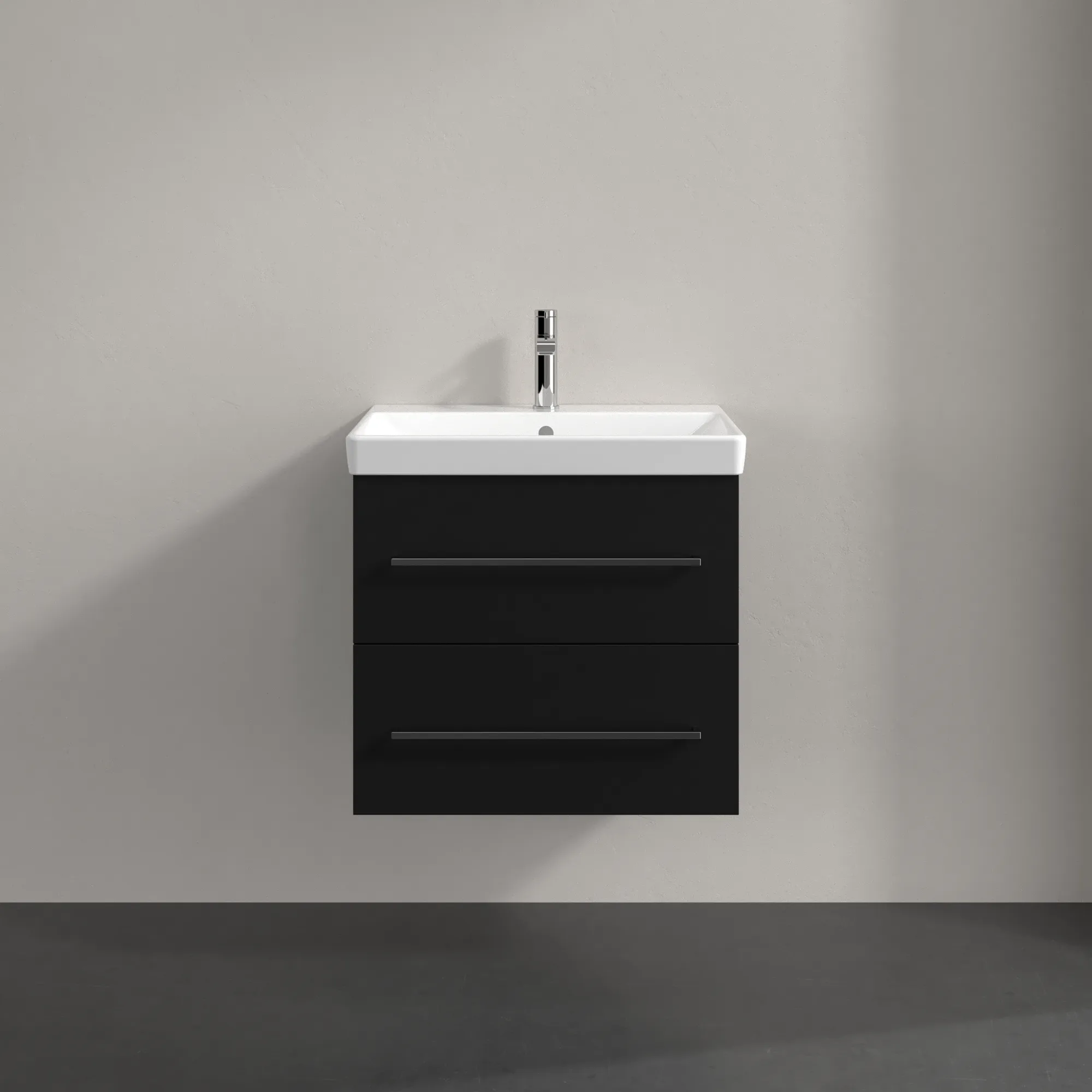 Villeroy & Boch Avento Waschbeckenunterschrank A88900, 576x514x484mm, 2 Auszüge, Waschbecken mittig, Volcano Black Villeroy & Boch Avento Waschbeckenunterschrank A88900, 576x514x484mm, 2 Auszüge, Waschbecken mittig, Volcano Black