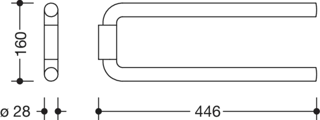 HEWI Handtuchhalter „Serie 477“ 2,8 × 16 × 2,8 cm HEWI Handtuchhalter „Serie 477“ 2,8 × 16 × 2,8 cm