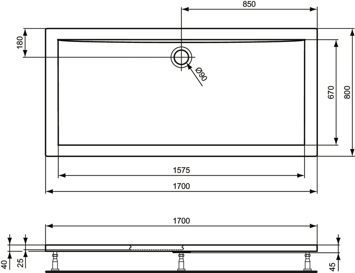 Ideal Standard Duschwanne „UltraLight“ Ideal Standard Duschwanne „UltraLight“