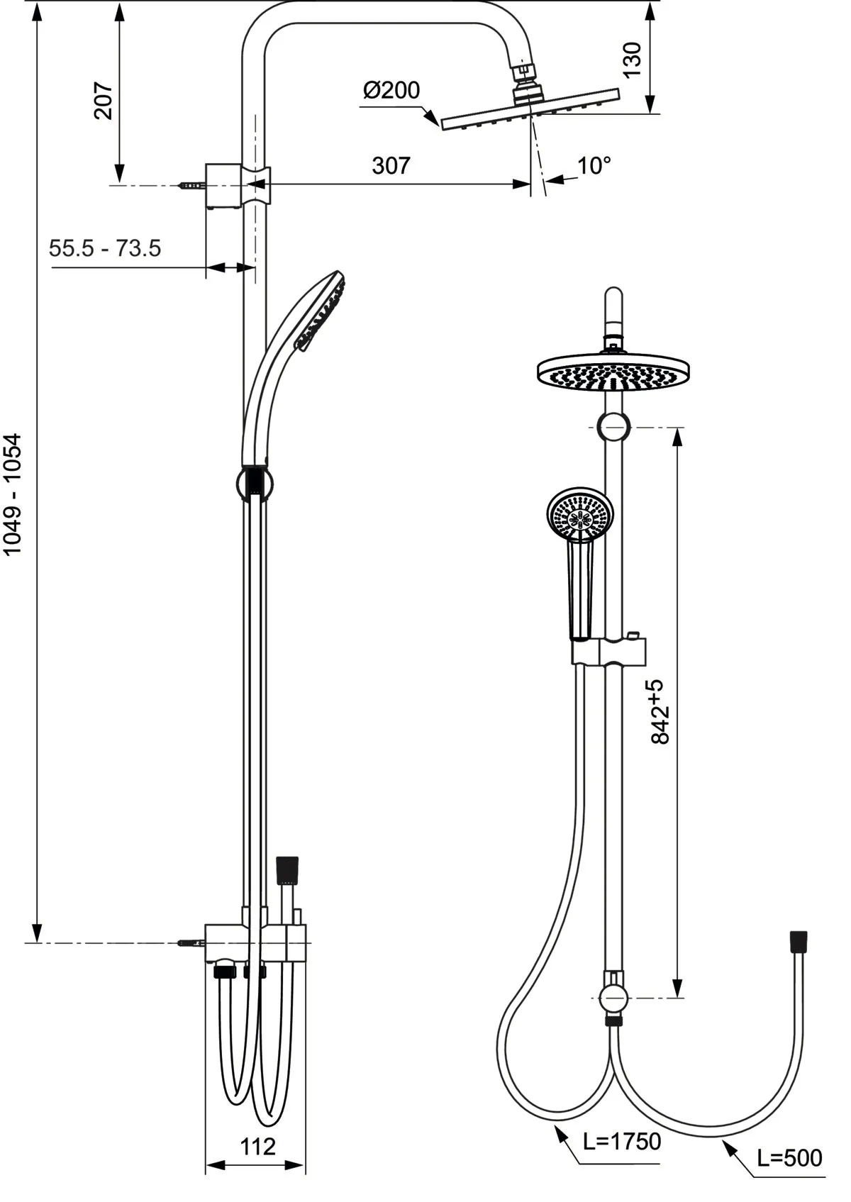 Ideal Standard IdealRain Duschsystem für Aufputz-Armatur Chrom Ideal Standard IdealRain Duschsystem für Aufputz-Armatur Chrom