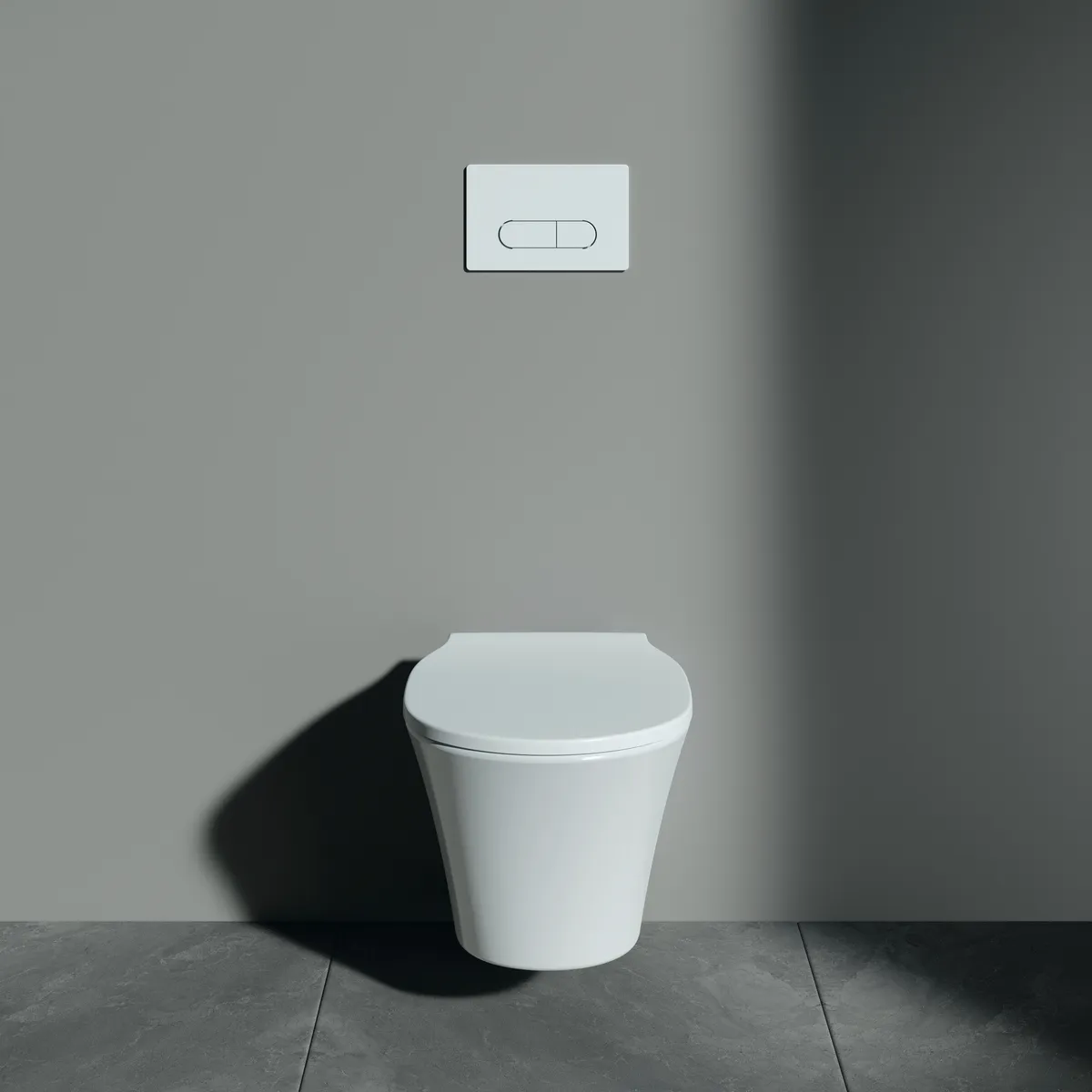 Wand-Tiefspül-WC-Kombipaket Connect Air, AQUABLADE, mit Softclosing, 365x540mm, Weiß