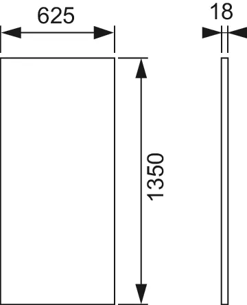 TECEprofil Paneelplatte Gips-KT 1350 × 625 × 18 mm Feuchtraum