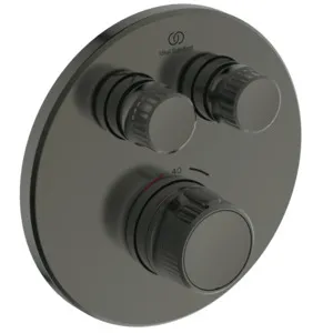 Ideal Standard Brausethermostat Ceratherm Navigo Unterputz, 2 Verbraucher, Magnetic Grey, Ø 157 mm, 40 x 157 mm, für Fertigmontage