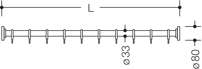 HEWI Duschvorhangstange „Serie 801“