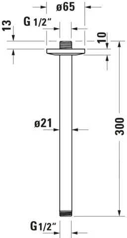 Duravit Brausearm L 300mm, Deckenmontage, Rosette Rund, Bronze Gebürstet