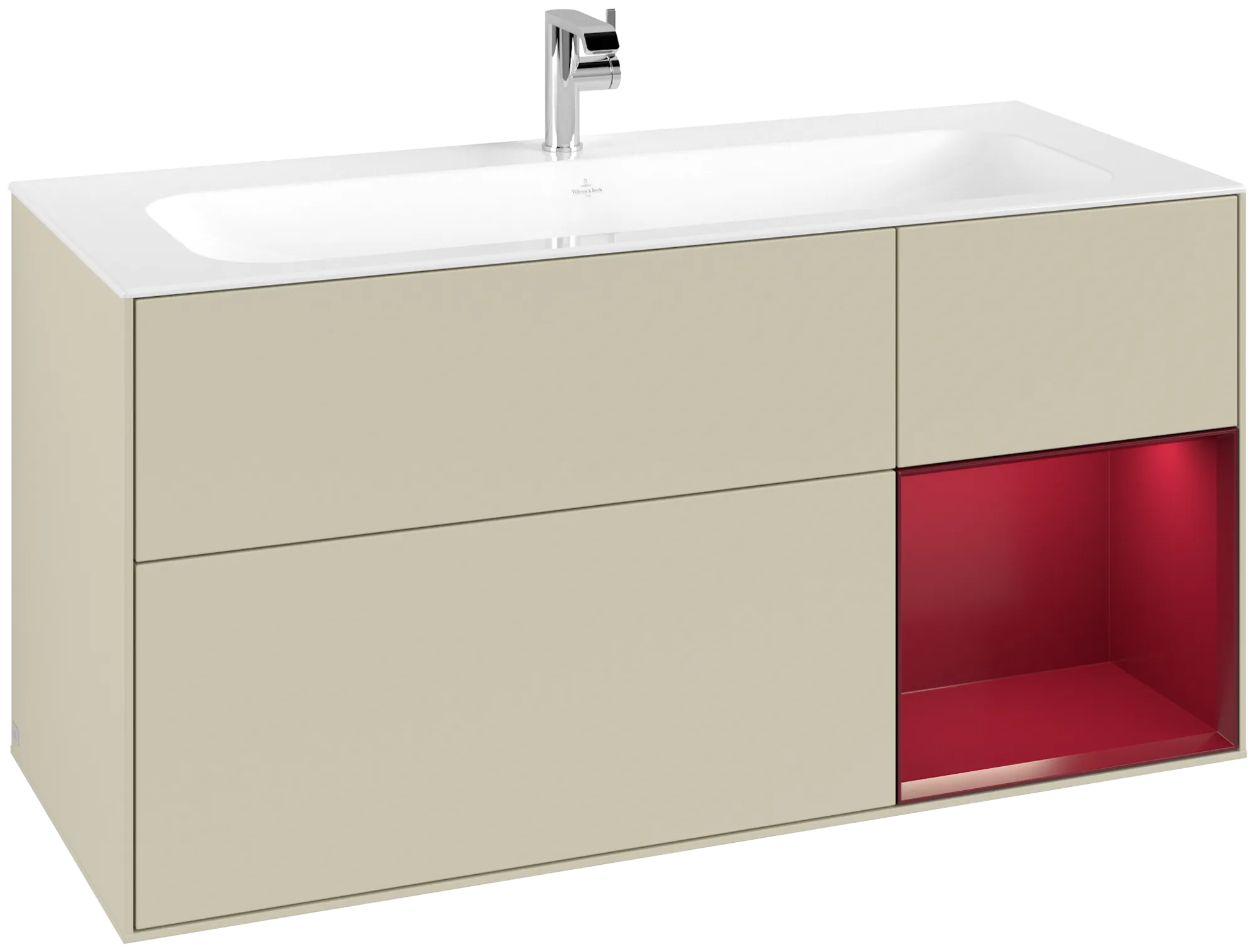 Villeroy & Boch Waschtischunterschrank „Finion“ für Schrankwaschtisch 1196 × 591 × 498 mm Silk Grey Matt Lacquer, für Becken mittig Villeroy & Boch Waschtischunterschrank „Finion“ für Schrankwaschtisch 1196 × 591 × 498 mm Silk Grey Matt Lacquer, für Becken mittig