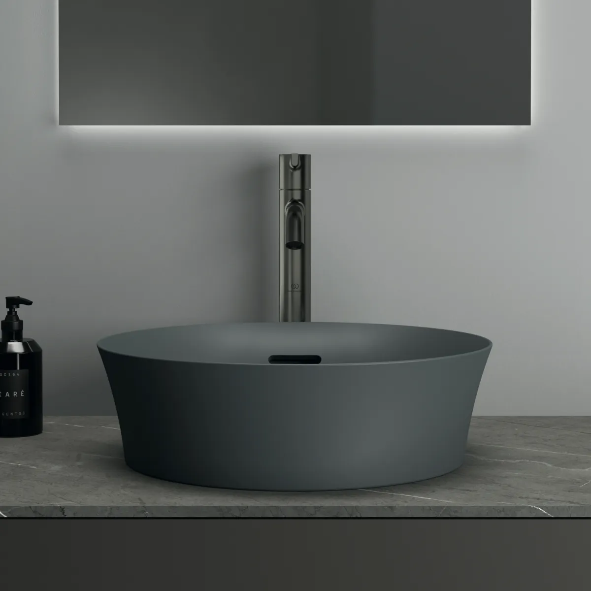 Ideal Standard Waschtischarmatur Joy, verl. Sockel, o. Ablgarn., Ausladung 170mm, Magnetic Grey