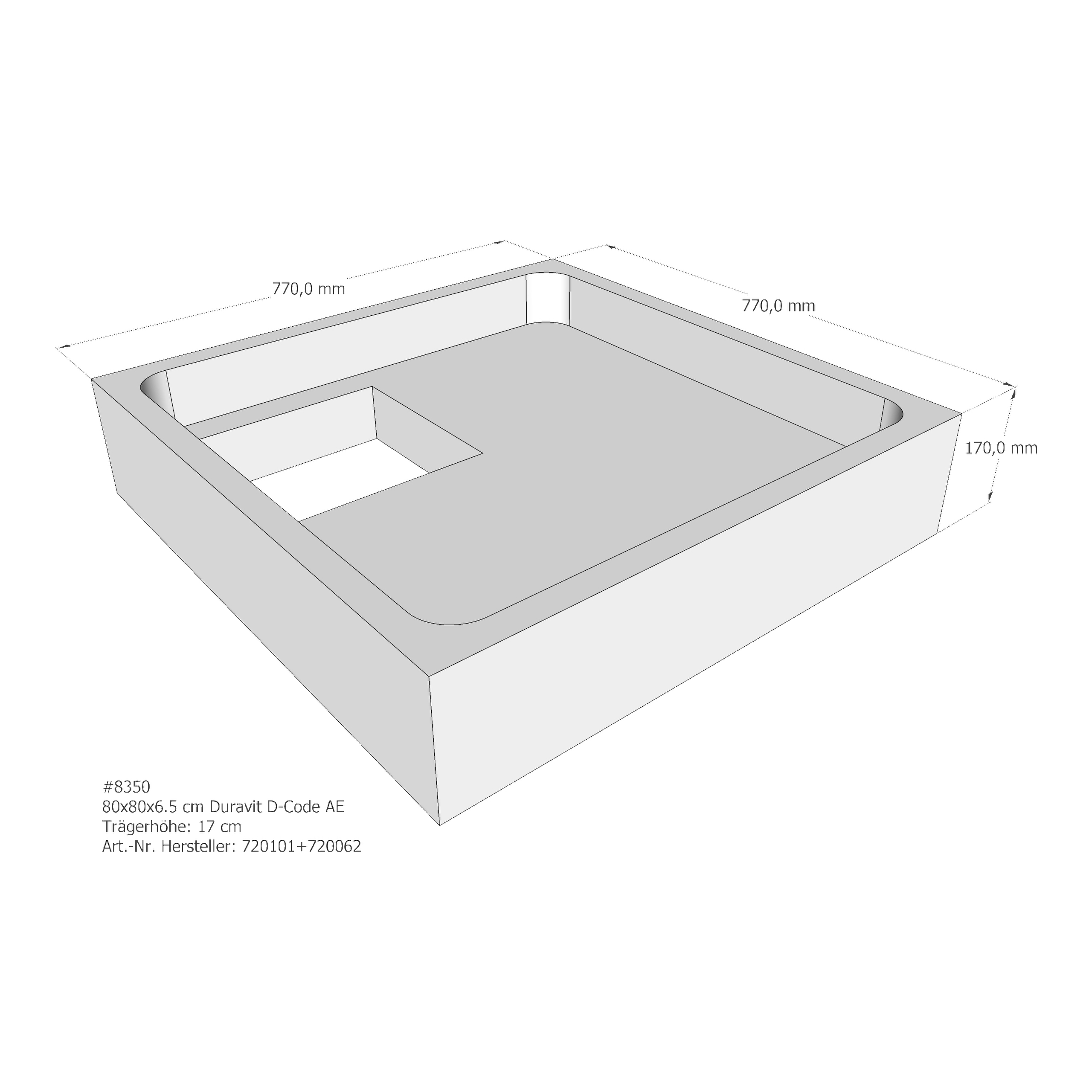 Duschwannenträger für Duravit D-Code 80 × 80 × 6,5 cm Duschwannenträger für Duravit D-Code 80 × 80 × 6,5 cm