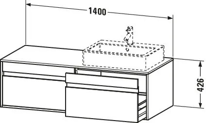 Duravit Waschtischunterschrank wandhängend „Ketho“ 140 × 42,6 × 55 cm Eiche Natur Duravit Waschtischunterschrank wandhängend „Ketho“ 140 × 42,6 × 55 cm Eiche Natur