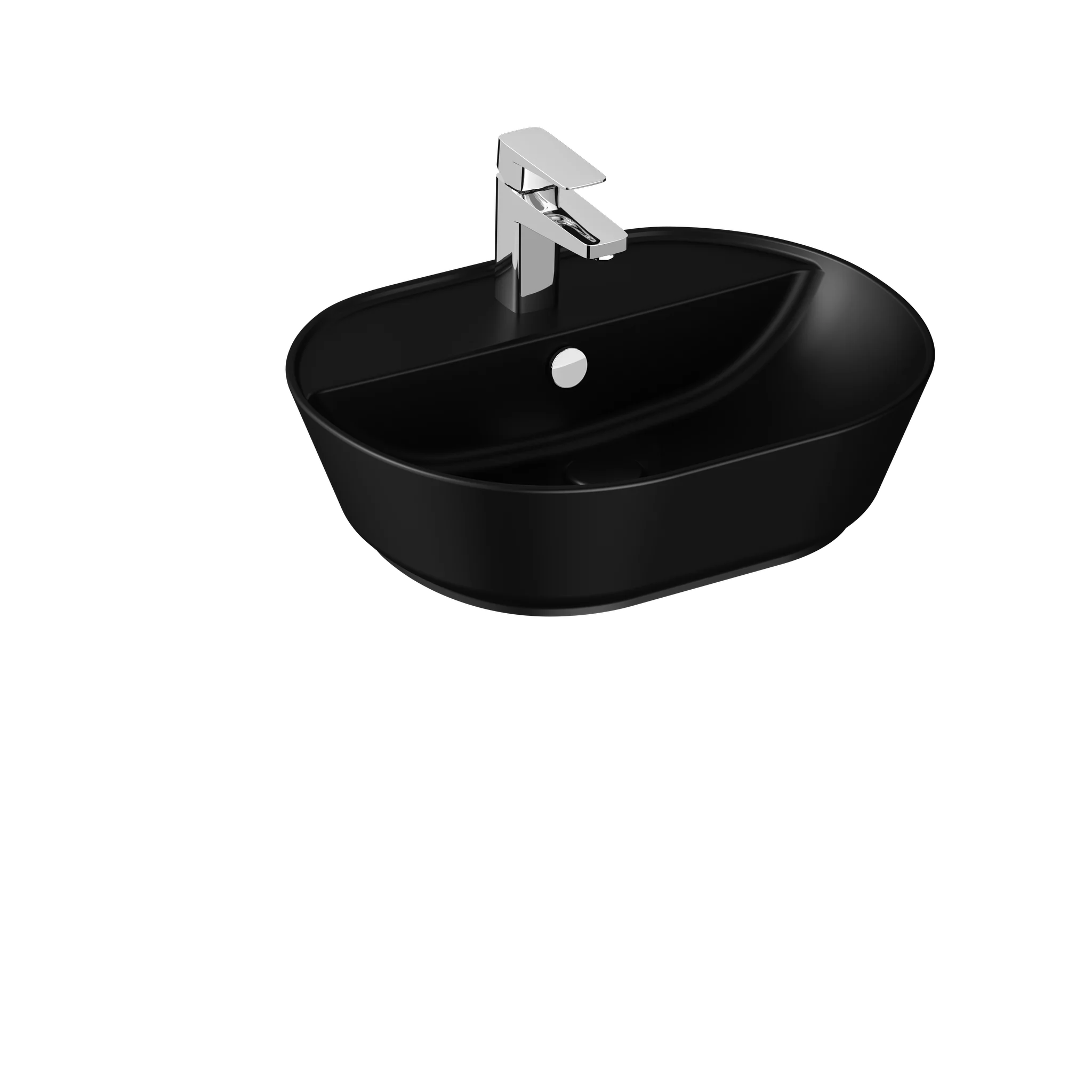 VitrA Geo Aufsatzwaschtisch oval 545 x 430 mm Schwarz Matt VitrA Geo Aufsatzwaschtisch oval 545 x 430 mm Schwarz Matt