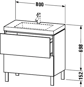 Duravit Waschtischunterschrank bodenstehend „L-Cube“ 80 × 69,8 × 48 cm Nussbaum gebürstet Duravit Waschtischunterschrank bodenstehend „L-Cube“ 80 × 69,8 × 48 cm Nussbaum gebürstet