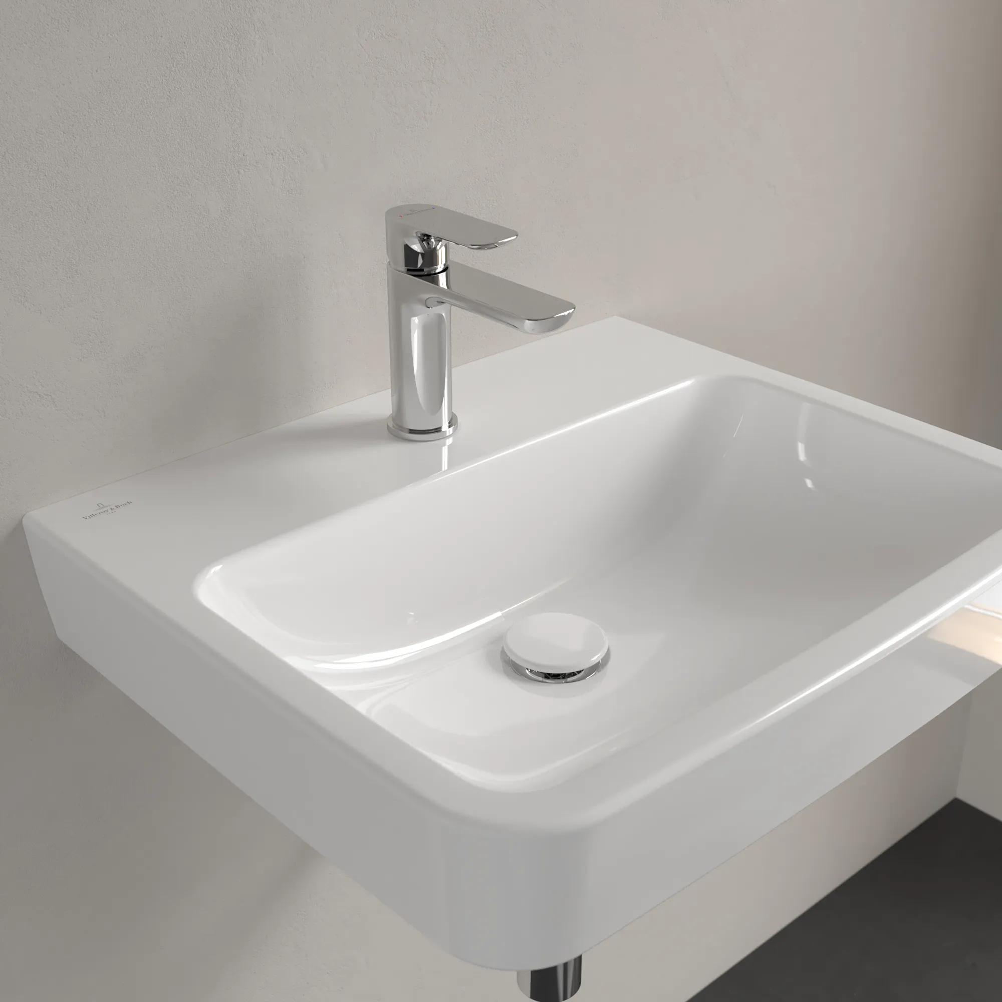 Villeroy & Boch Einbau-/Aufsatz Wandwaschtisch geschliffen „O.novo“ 550 × 460 × 175 mm, für Becken mittig, mit Hahnlochbohrung, Hahnlochposition mittig in Weiß Alpin Villeroy & Boch Einbau-/Aufsatz Wandwaschtisch geschliffen „O.novo“ 550 × 460 × 175 mm, für Becken mittig, mit Hahnlochbohrung, Hahnlochposition mittig in Weiß Alpin
