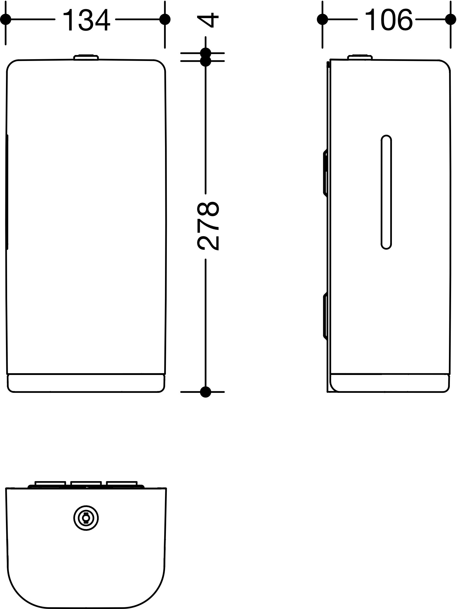 HEWI Seifenspender „Serie 477“ 13,4 × 13,4 × 27,8 cm