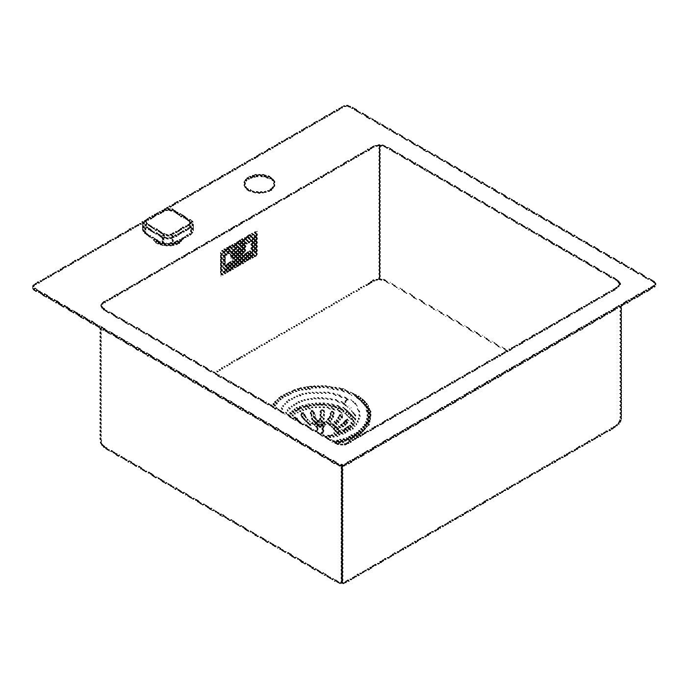 Edelstahlspüle K800 31583_1, Modell: K800 60-S 51,8/51 1.0, Montageart: aufliegend oder flächenbündig, Maße: 518 x 510 mm, 1 Becken: 462 x 400 x 200 mm, edelstahl