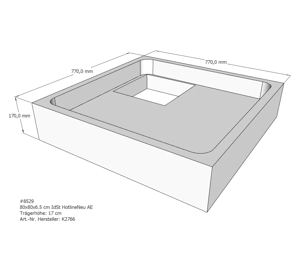 Duschwannenträger für Ideal Standard HotlineNeu 80 × 80 × 6,5 cm Duschwannenträger für Ideal Standard HotlineNeu 80 × 80 × 6,5 cm