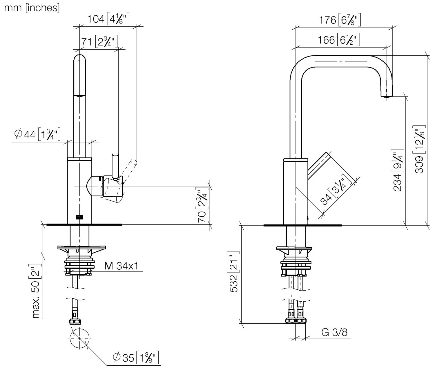 Dornbracht META SQUARE BAR TAP Einhebelmischer - Platin Dornbracht META SQUARE BAR TAP Einhebelmischer - Platin