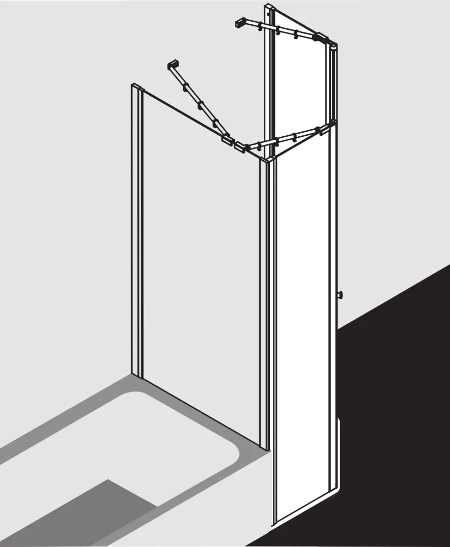 Kermi Duschdesign IBIZA 2000 Fünfeck-Duschkabine (Schwingtür mit Festfeldern) 2000x900mm