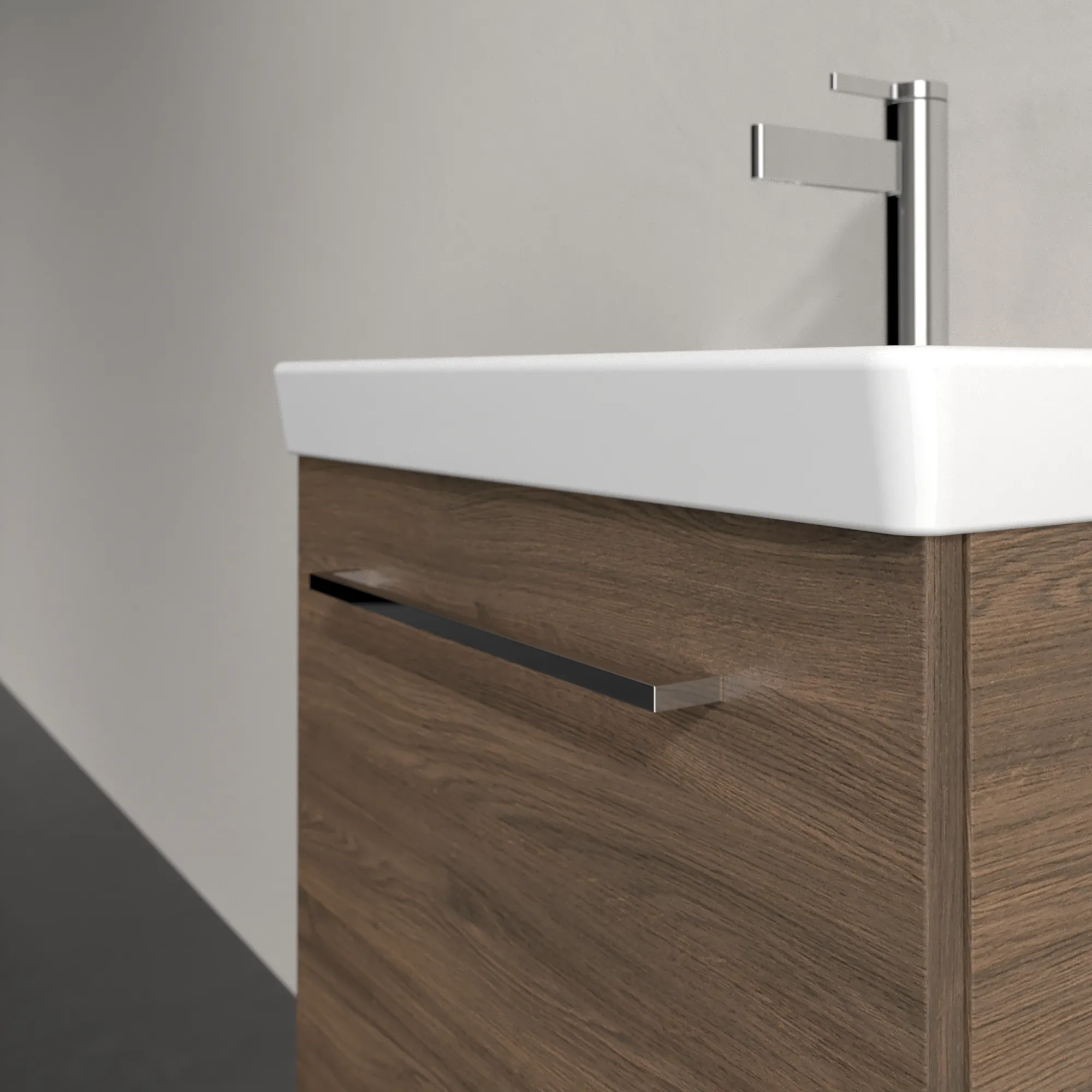 Villeroy & Boch Waschtischunterschrank mit Tür „Avento“ für Schrankwaschtisch 530 × 514 × 352 mm Arizona Oak, Anschlag rechts, Soft Closing, 1 Tür