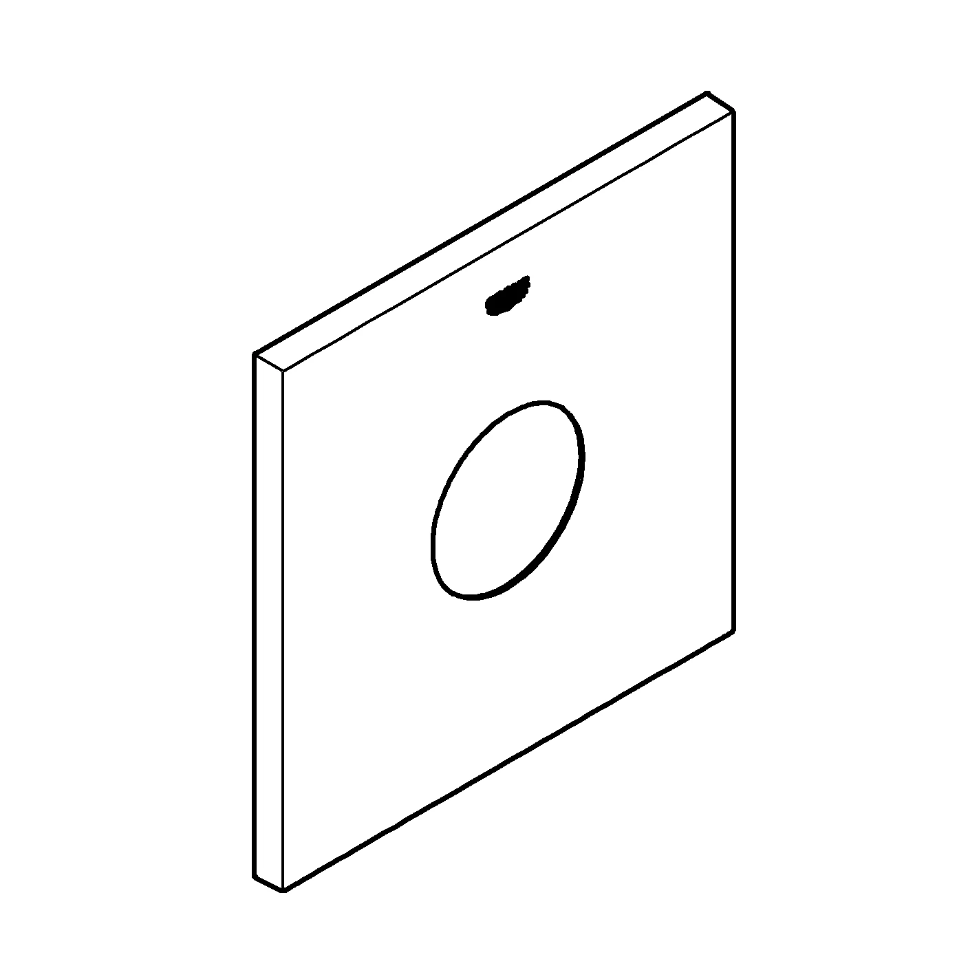 Rosette 48434, eckig, für Einhandmischer-Fertigmontagesets, chrom