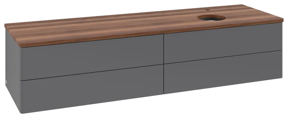 Villeroy & Boch Waschbeckenunterschrank Antao Anthracite Matt Lacquer 1600x360x500mm mit Beleuchtung und SoftClosing Villeroy & Boch Waschbeckenunterschrank Antao Anthracite Matt Lacquer 1600x360x500mm mit Beleuchtung und SoftClosing