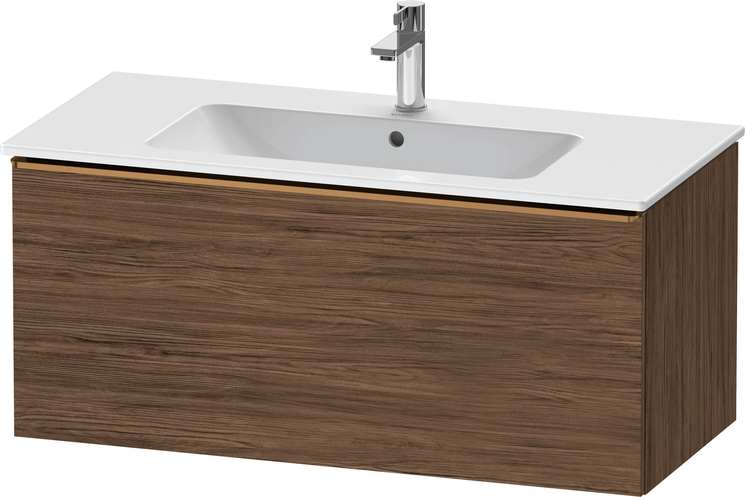 Duravit Waschtischunterschrank wandhängend „D-Neo“ 101 × 44 × 46,2 cm Nussbaum Dunkel