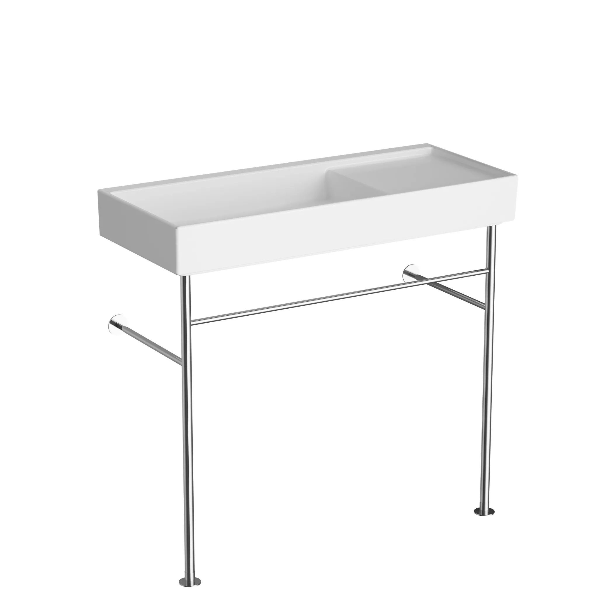 VitrA ArchiPlan Waschtisch Compact mit Metallrack asymmetrisch 90 x 38 cm rechteckig wandgebunden Weiß Hochglanz VitrA ArchiPlan Waschtisch Compact mit Metallrack asymmetrisch 90 x 38 cm rechteckig wandgebunden Weiß Hochglanz