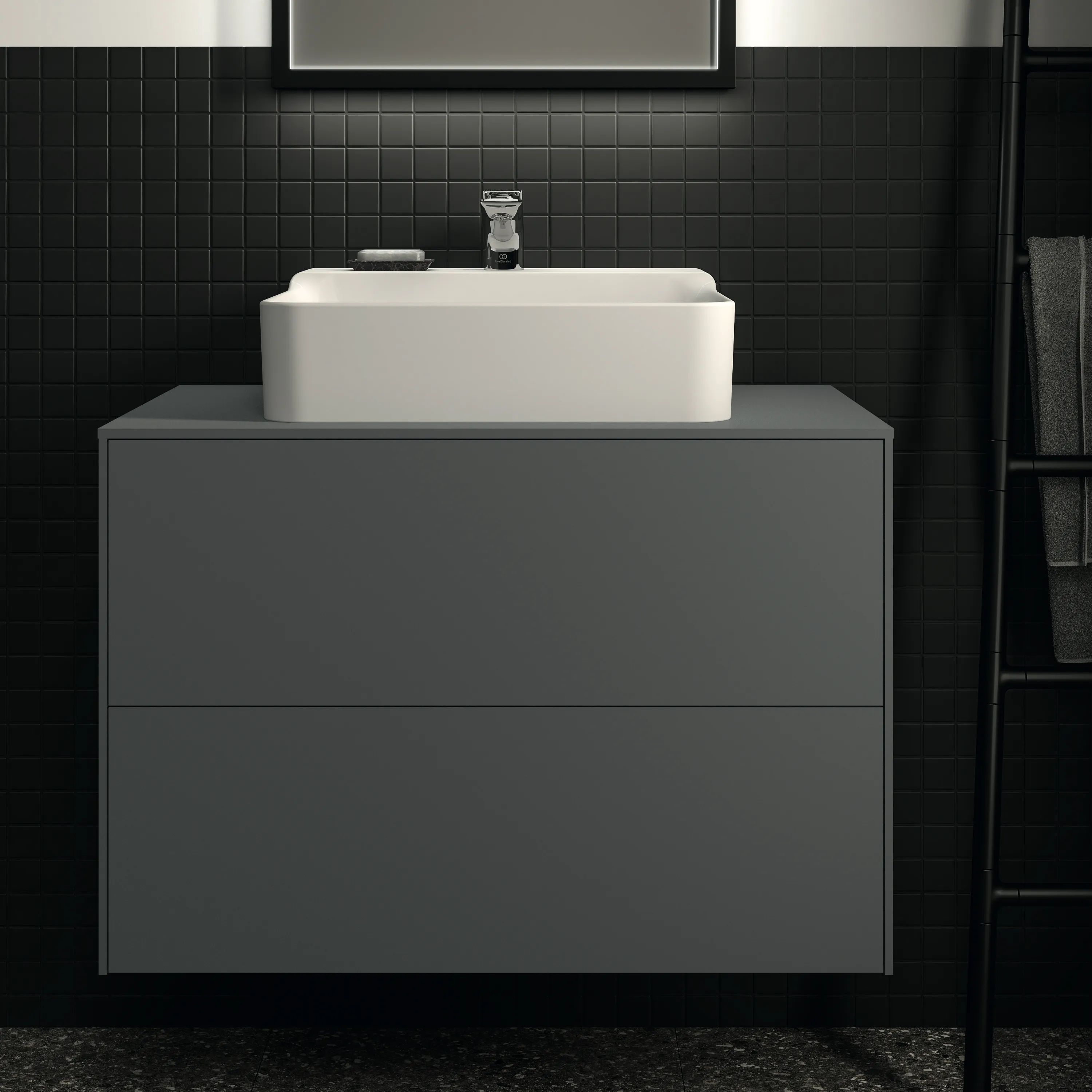Ideal Standard Waschtischunterschrank Conca, 2 Auszüge, anthrazit