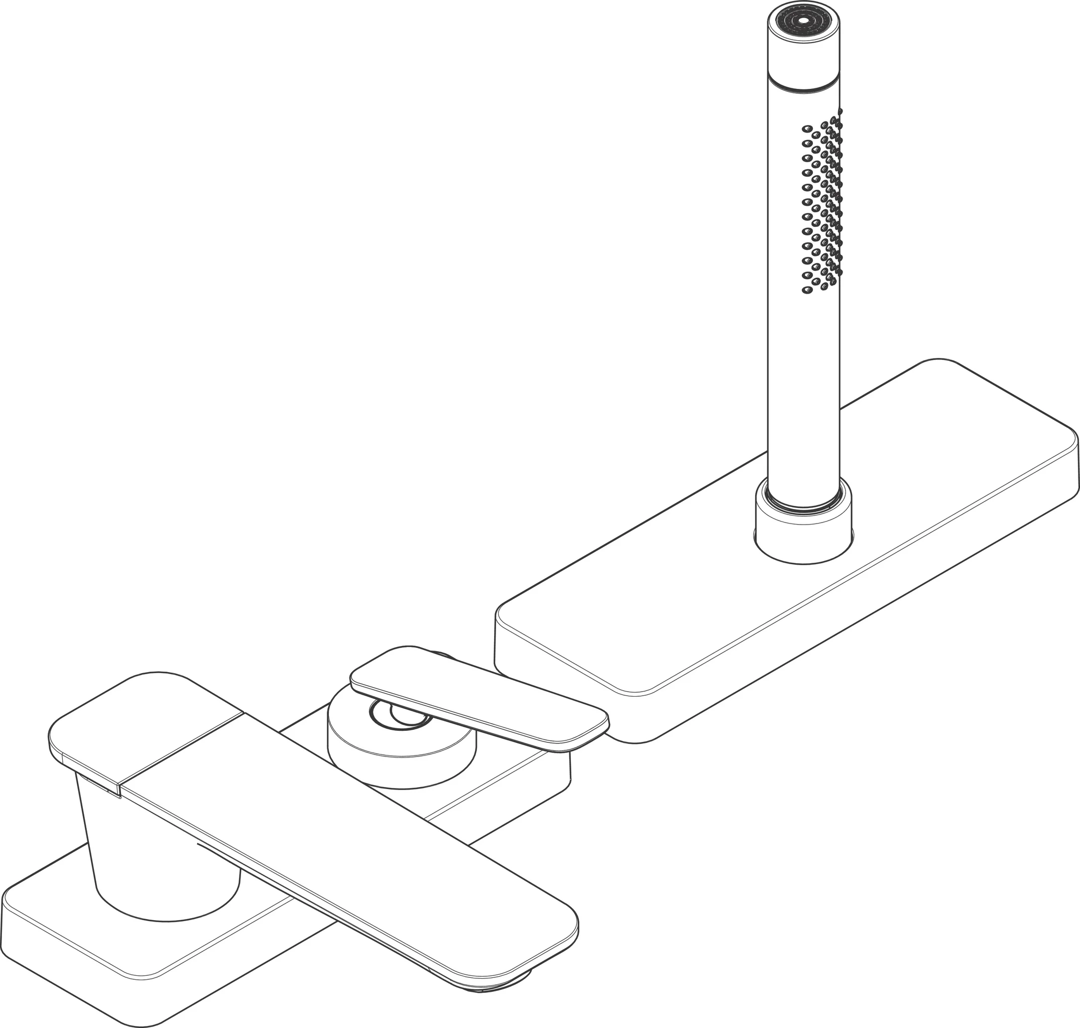 Hansgrohe AXOR Citterio C 3-Loch Einhebel-Wannenrandmischer Chrom, Ausladung 155 mm, sBox für leise Schlauchführung, max. Durchfluss 20 l/min