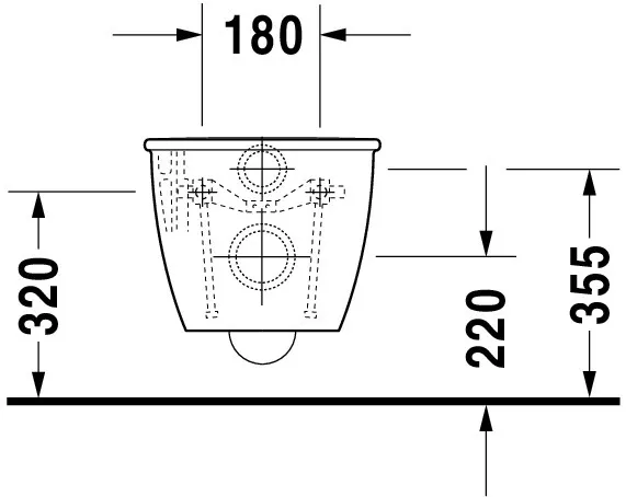 Wand-Tiefspül-WC „Darling New“ 36,5 × 34,5 × 54 cm, Befestigung verdeckt, mit Spülrand