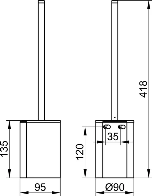 Plan 14972370200 Toilettenbürstengarnitur m.Kunststoff-Eins. schwarzgrau schwarz